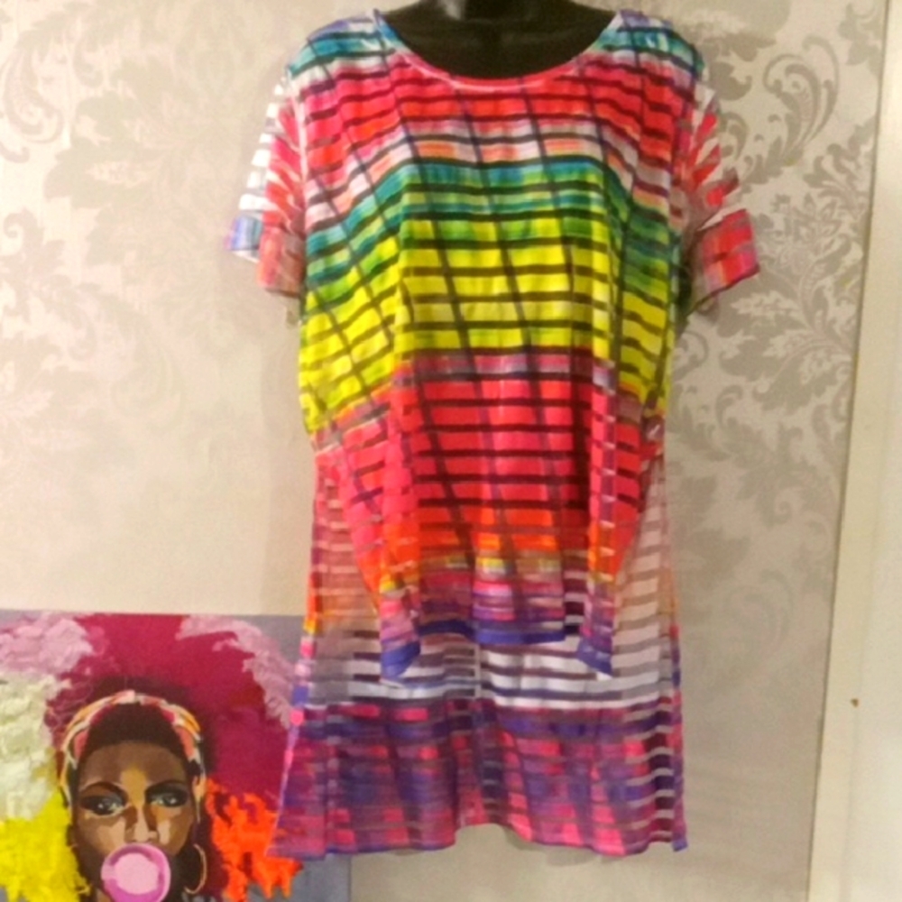 Topia Yellow and Green Blouse Vibrant and Stylish